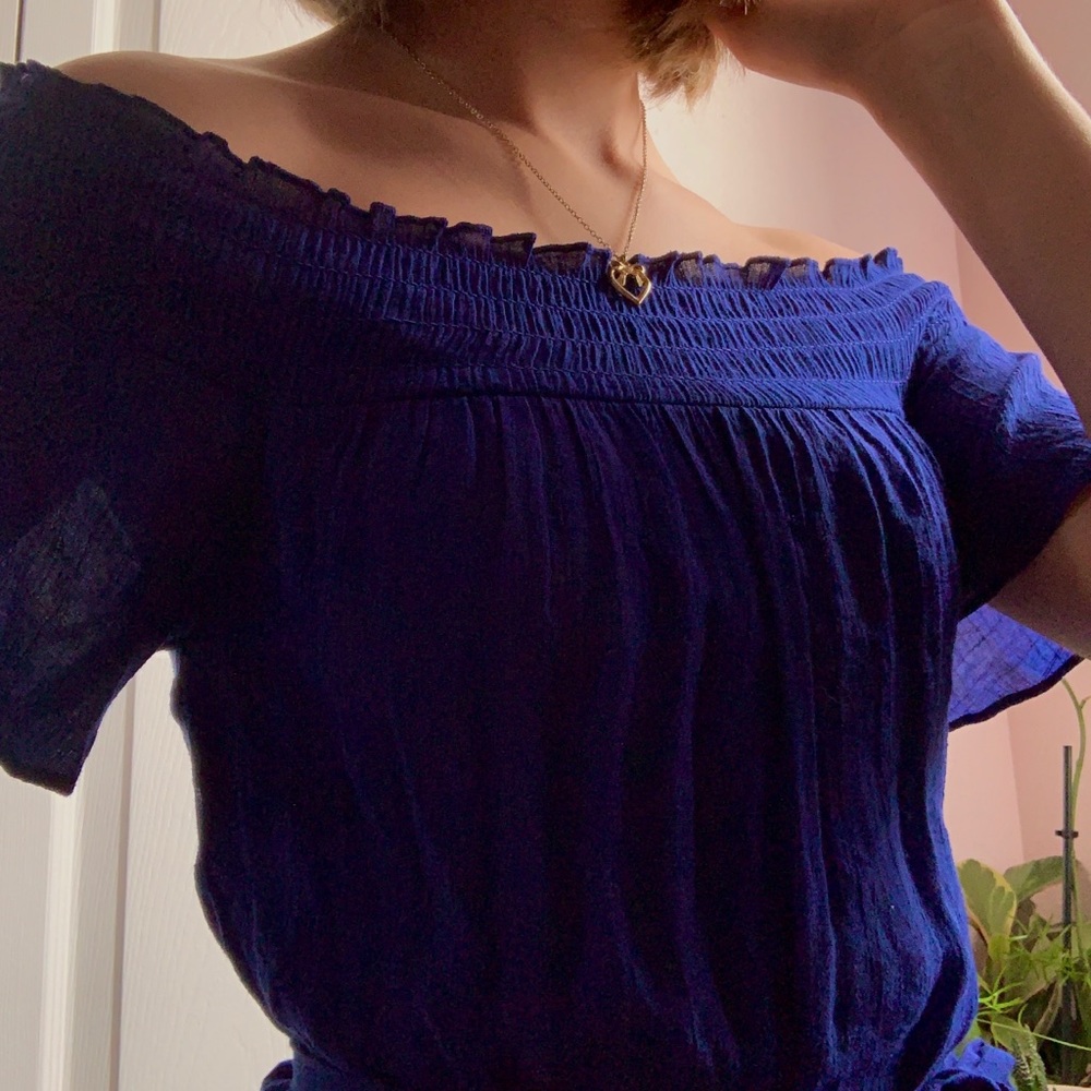 iZ Byer Blue off the shoulder dress XS